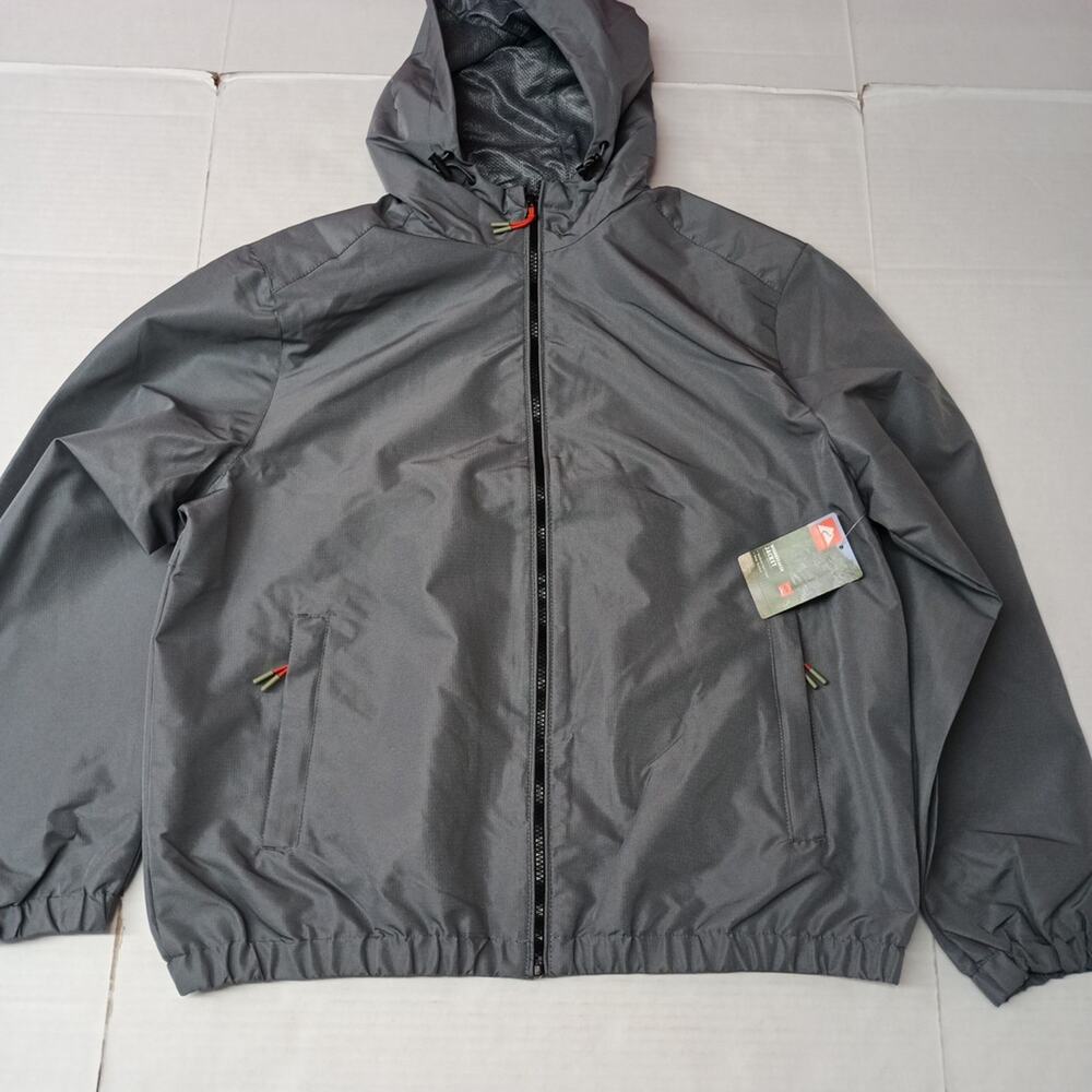 Ozark Trail Windbreaker Jacket‎ Men's Size L Gray Zip Pockets